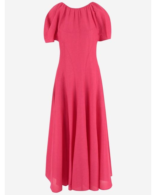 Tory Burch Linen En Viscose -jurk in het Pink
