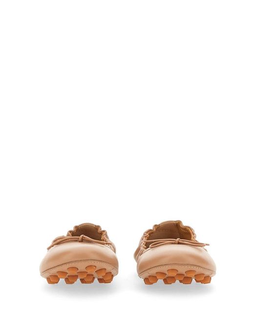 Tod's White Leather Bubble Ballerina