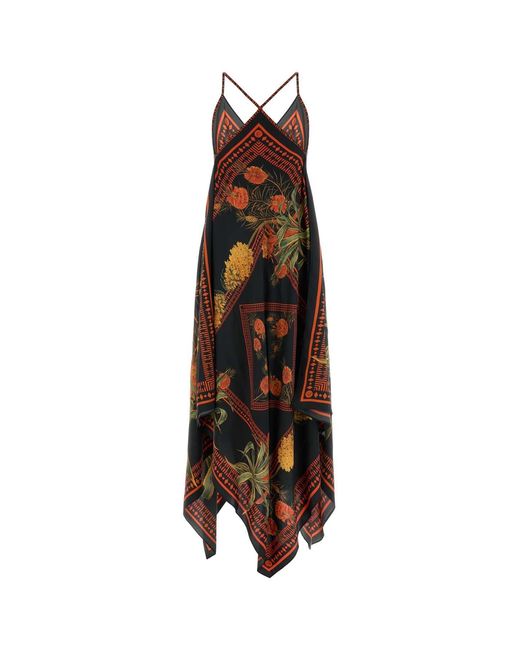 Blumarine Black Printed Twill Dress