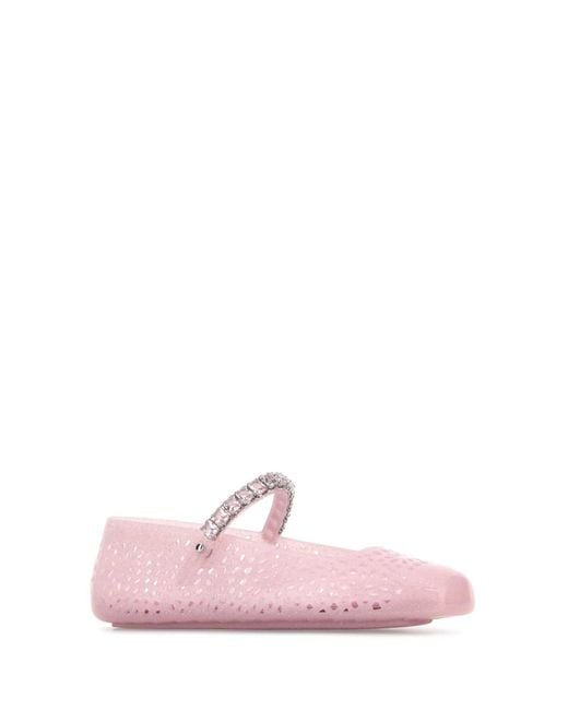 Jimmy Choo Pink Rubber The Jelly Ballerinas