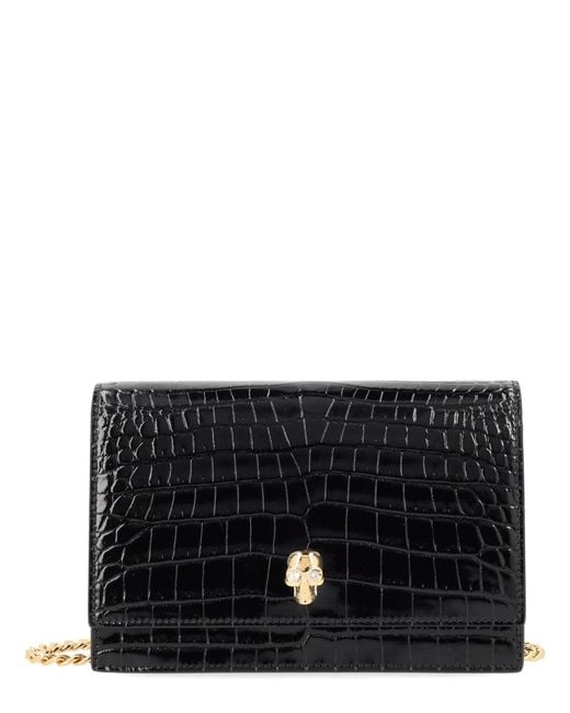 McQueen Black Small "Skull" Bag