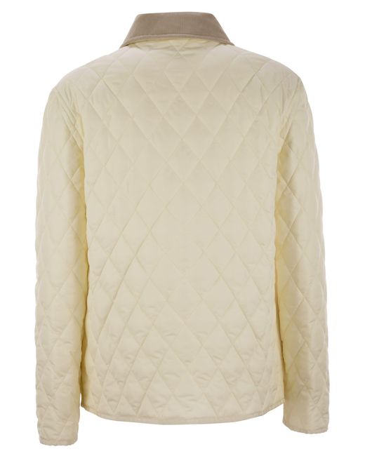 Fay Natural Diamond Quilted Nylon Shirt Jacket