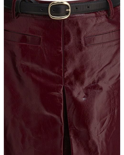 Self-Portrait Purple Leather Miniskirt