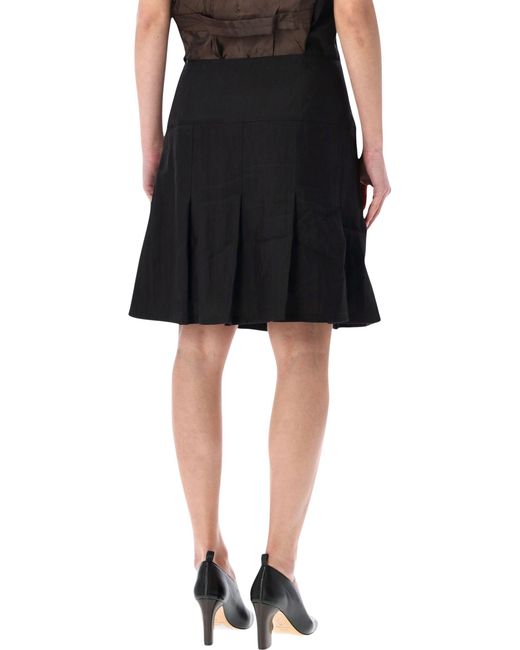 Our Legacy Black Soot Linen Blend Girdle Skirt