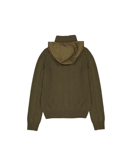Herno Green Cashmere Zipped Sweater for men