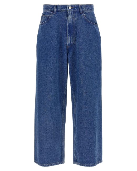 Marni Blue Low Waist Wide Leg Denim Jeans