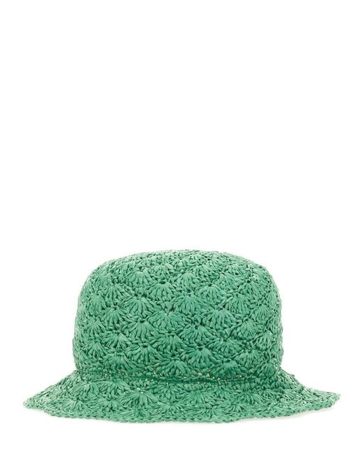 Red(v) Green Raffia Bucket Hat