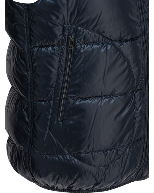 Herno Blue Nylon Sleeveless Jacket Jackets And Coats