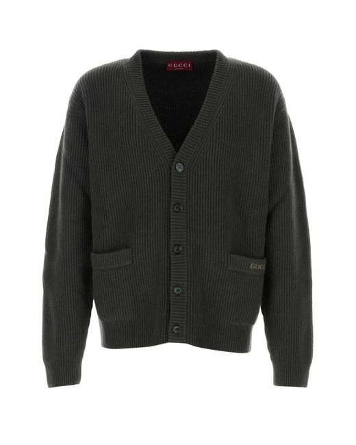 Gucci Black V Neck Cardigan for men