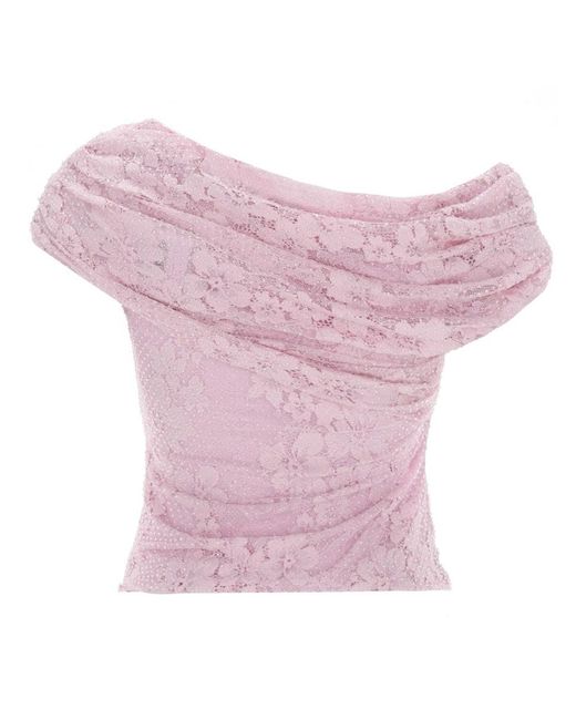 Self-Portrait Pink Polyamide Top