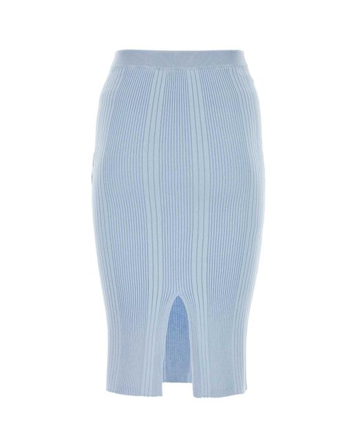 Bottega Veneta Blue Pastel Light- Cotton Skirt