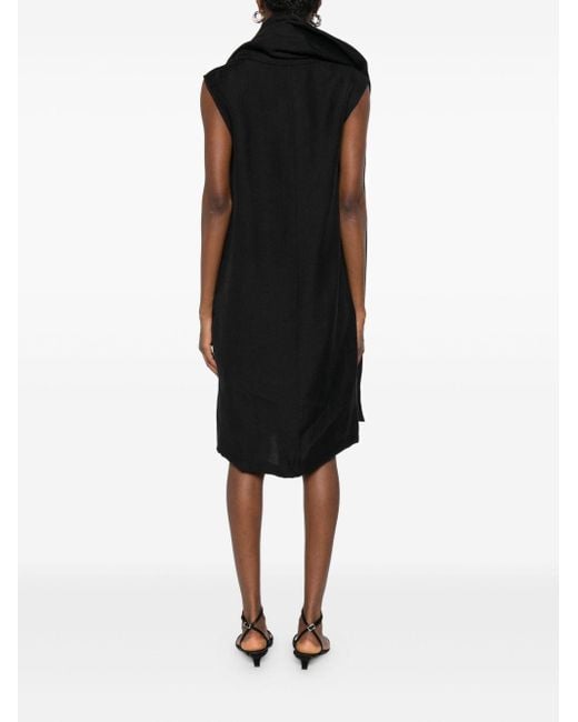 Totême  Mouwloze Midi-Jurk in het Black