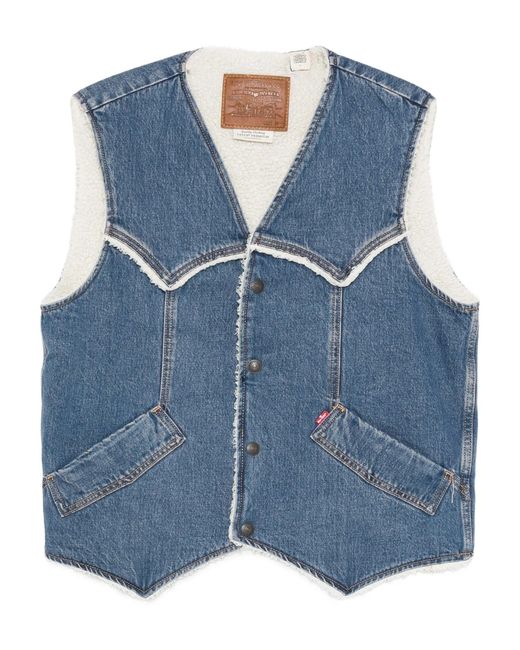 Levi's Western Denim Bodywarmer Met Sherpavoering in het Blue voor heren