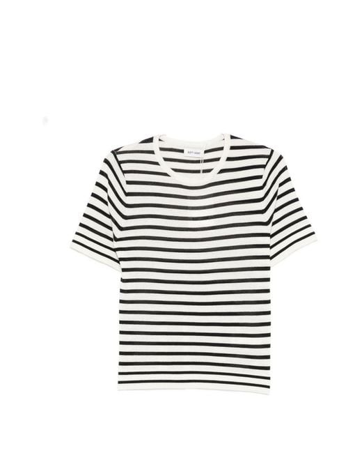 Soft Goat Multicolor Striped Short Sleeves