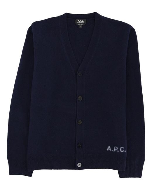 A.P.C. Blue Kenny Cardigan for men