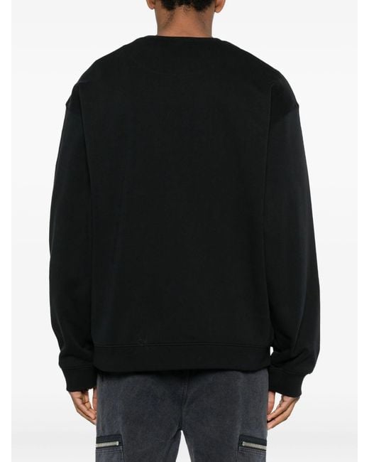 Oamc Peacemaker Black Loose Fit Crewneck Smile Print
