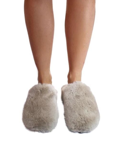 LA ROSE Gray Furry Indoor Slippers
