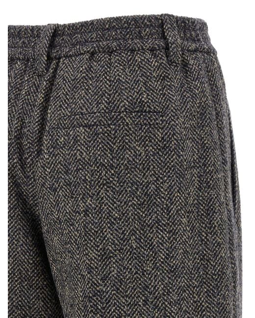 Bermudas con motivo de espiga Brunello Cucinelli de color Gray