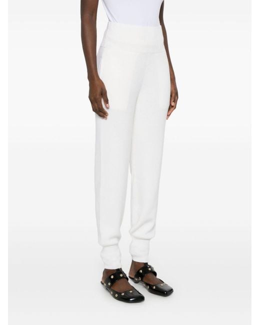 Chloé White Wool Knitted Trousers