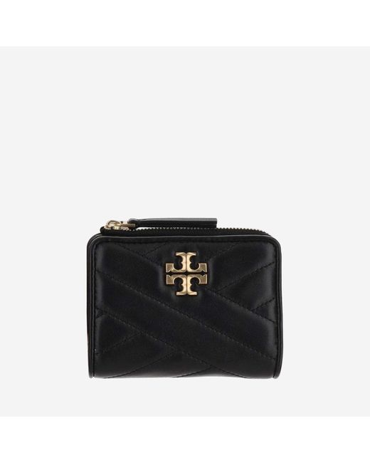 Tory Burch Black Kira Chevron Double Wallet
