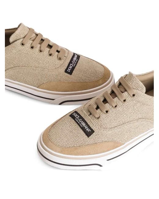 Dolce & Gabbana Natural Dg Sailing Linen Sneakers