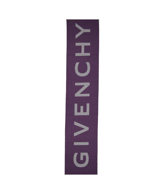 Bufanda de logotipo de lana de Givenchy de hombre de color Purple