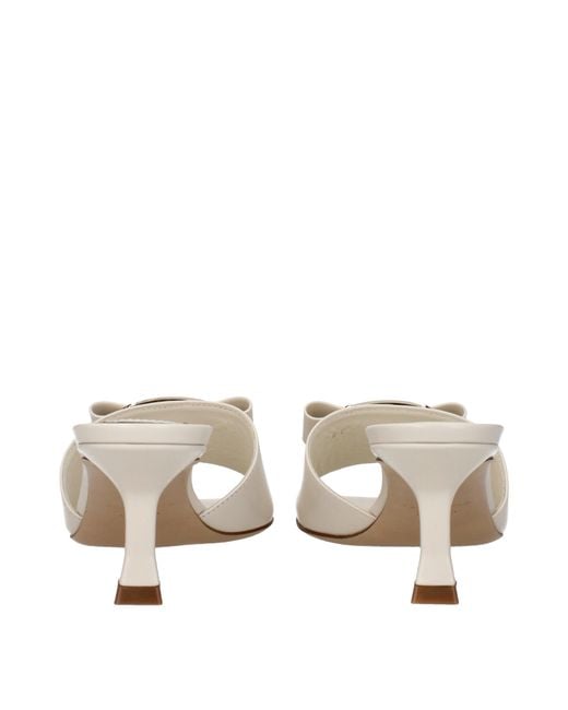 Ferragamo Natural Zelie Sandals/Mascarpone Leather
