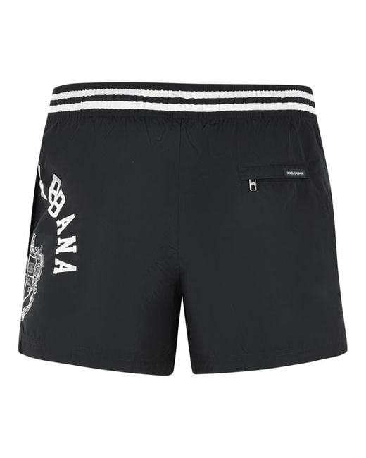 Dolce & Gabbana Black Polyester Swimsuit for men