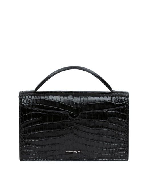 Alexander McQueen Alexander Mc Queen Skull Medium Leather Shoudler Bag in het Black
