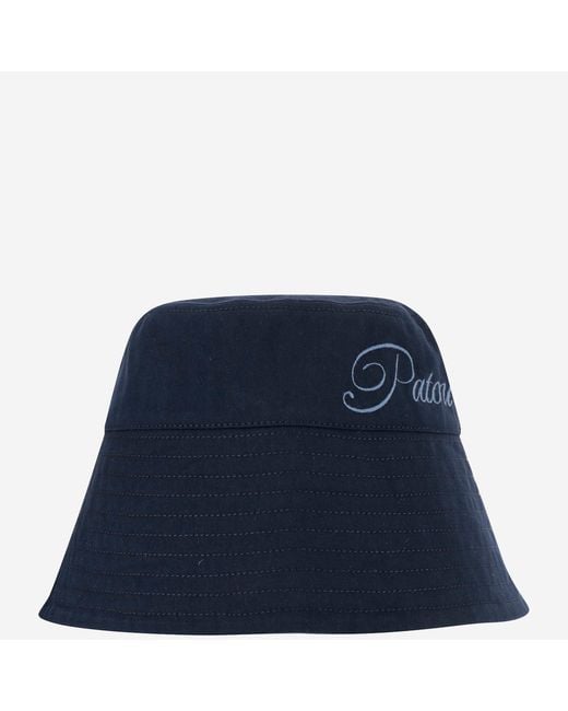 Patou Blue Cotton Bucket Hat With Logo