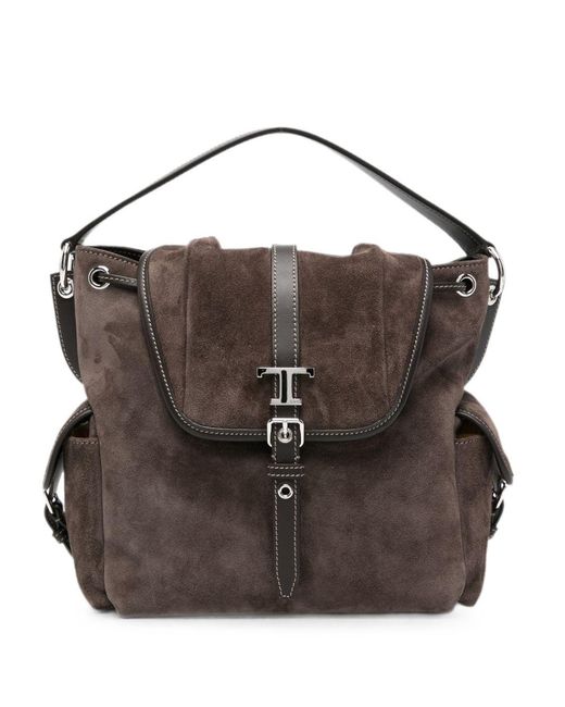 Tod's Black T Timless Mini Leather Backpack