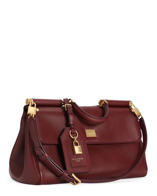 Dolce & Gabbana Purple My Sicily Leather Shoulder Bag