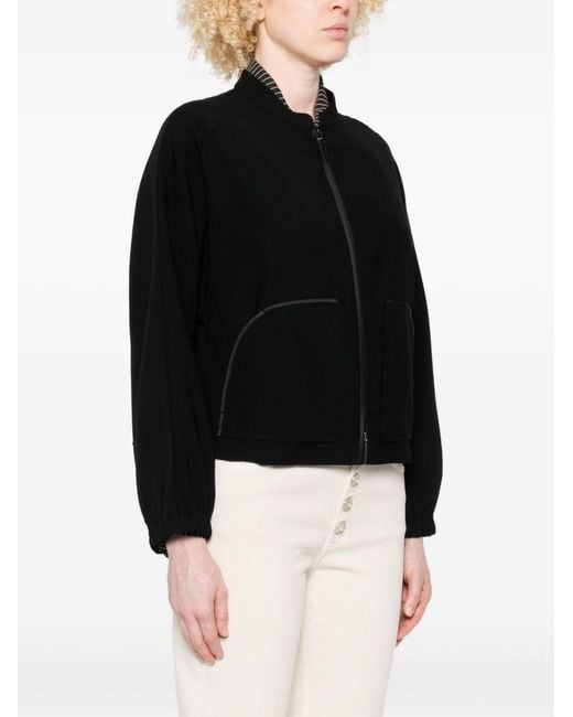 Emporio Armani Black Zipped Blouson Jacket