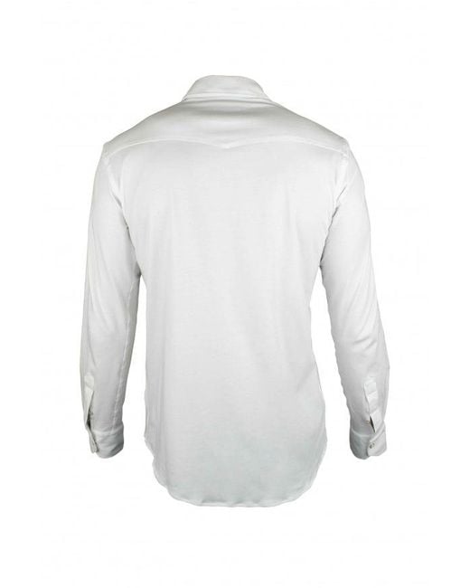 Moorer White Garret Cotton Shirt Soft Collar for men