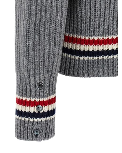 Thom Browne Rwb Tape Cardigan in het Gray voor heren