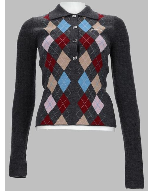 Ganni Gray Slim Fit Polo Sweater For