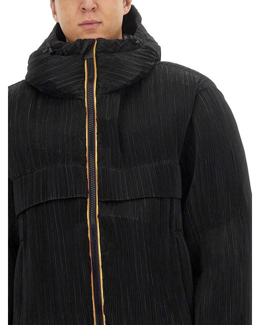K-Way Black Claudeny Plisse Thermo Pleated Heavy Jacket