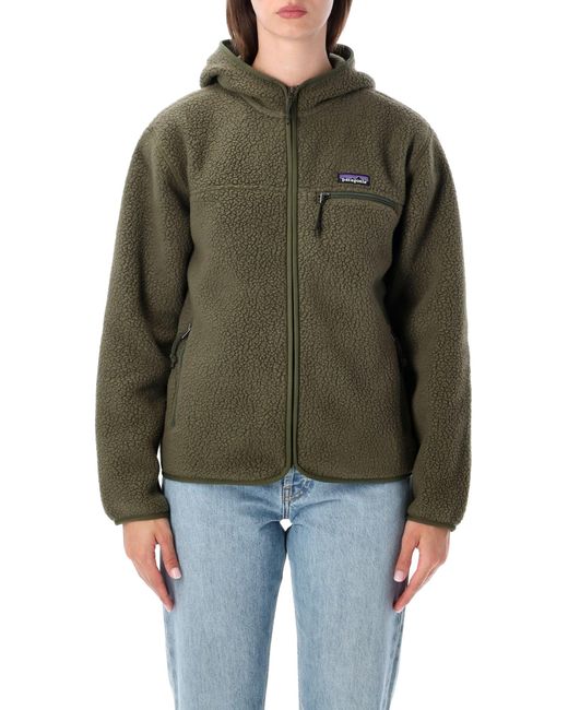 Patagonia Green Fleece Hooded Zip Jacket