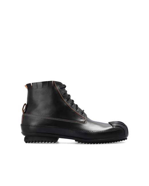 Maison Margiela Black Leather High Top Sneakers for men