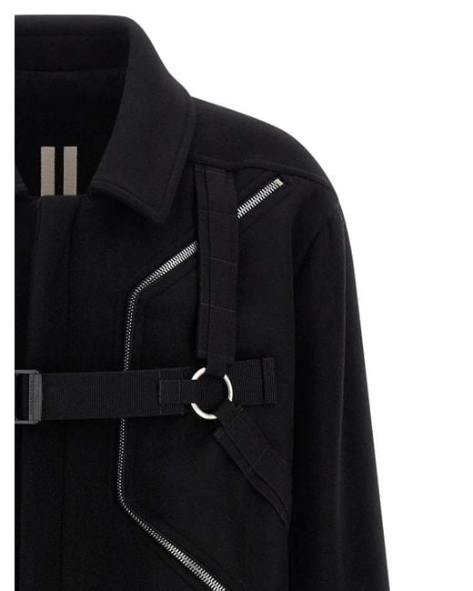 Manteau Blixa Jumbo Mac À Détail De Harnais Rick Owens pour homme en coloris Black