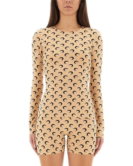 Camiseta de logotipo de MARINE SERRE de color Natural