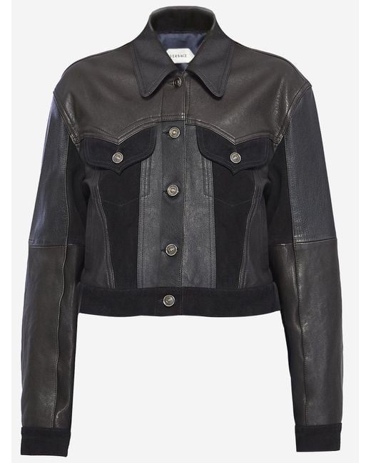 Versace Leren Jack in het Black