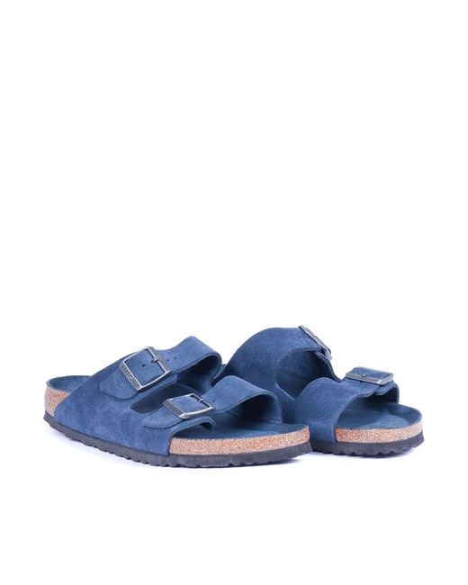 Birkenstock Blue Arizona Sfb New Tonal, Suede Leather, S