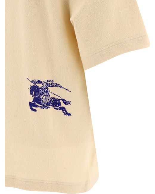 Burberry Natural Baumwoll -Handtrocknen T -Shirt