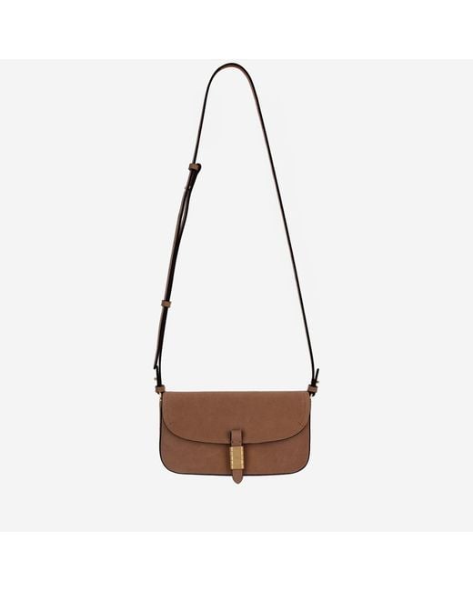 Pinko Brown Saddle Leather Shoulder Bag