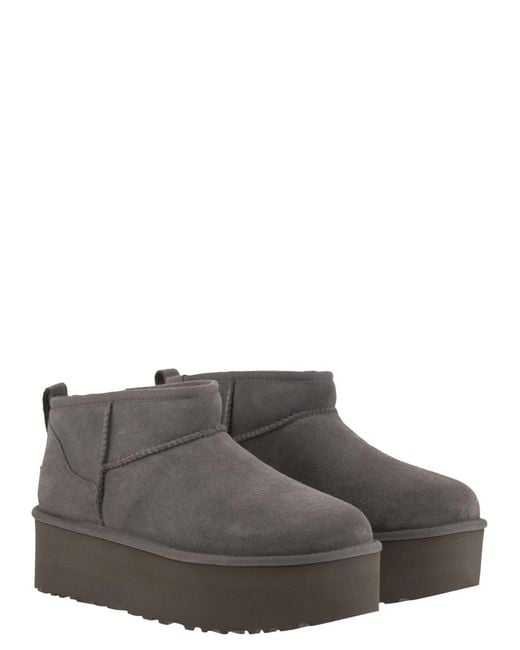 Ugg Gray Ultra Mini Classic Stiefel mit Plateau
