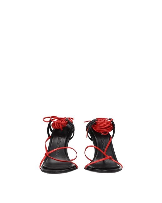 Ferragamo Pink Sandals/Flame Leather