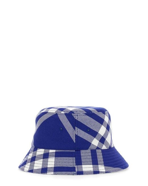 Burberry Blue Bucket Check Hat