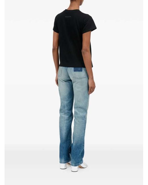 MM6 by Maison Margiela Black Printed T Shirt