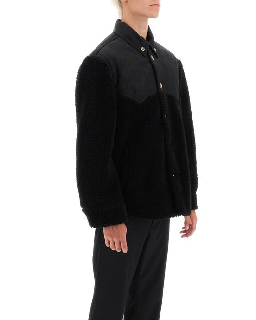 Versace Barocco Silhouette Fleece Jacke in Black für Herren